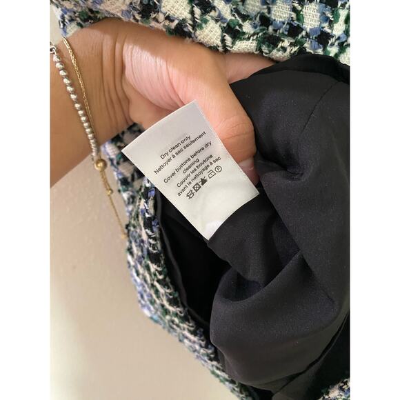 New Veronica Beard Julie Sleeveless Tweed Dress in Blue/Pinegrove Multi sz 12 - Picture 7 of 10